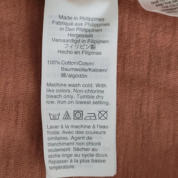 Madewell Garment-Dyed Pocket Tee Womens Size XS Warm Umber Long Sleeve Cotton - Picture 4 of 4